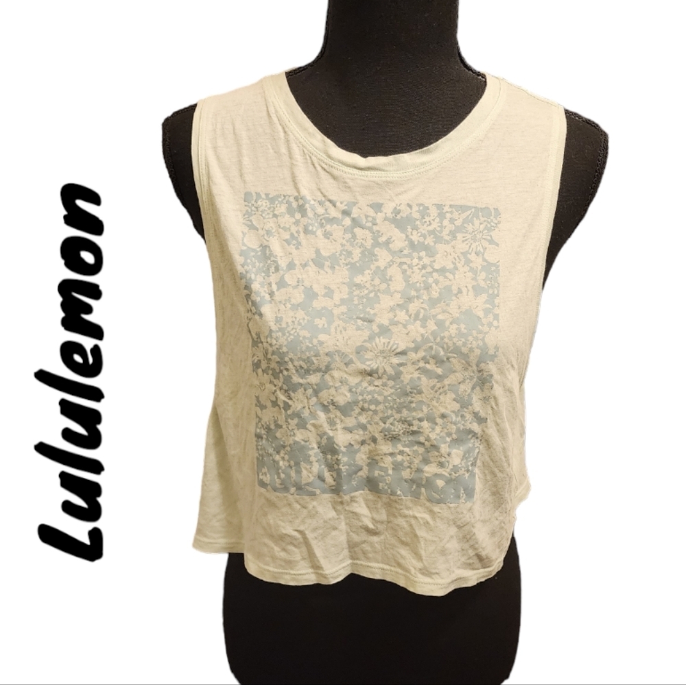 Lululemon Athletica womans cropped light pale baby blue tank top sz 6